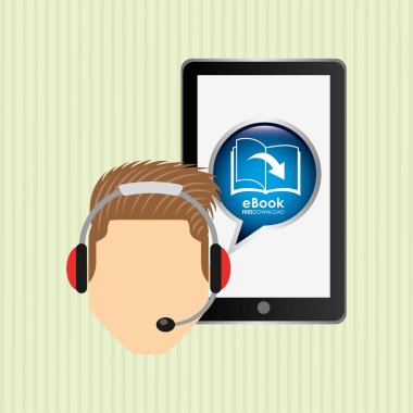 bir elektronik kitap tasarımı kullanan kişi