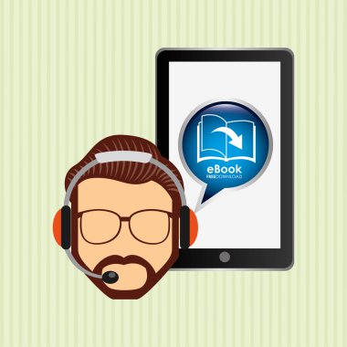 bir elektronik kitap tasarımı kullanan kişi