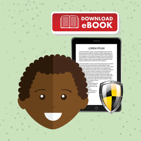 bir elektronik kitap tasarımı kullanan kişi