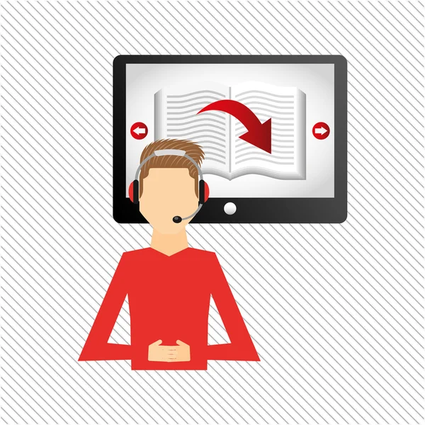 bir elektronik kitap tasarımı kullanan kişi