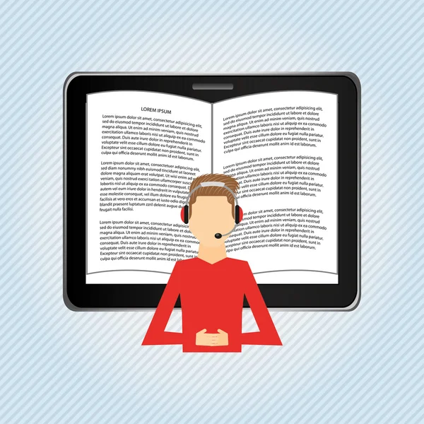 bir elektronik kitap tasarımı kullanan kişi
