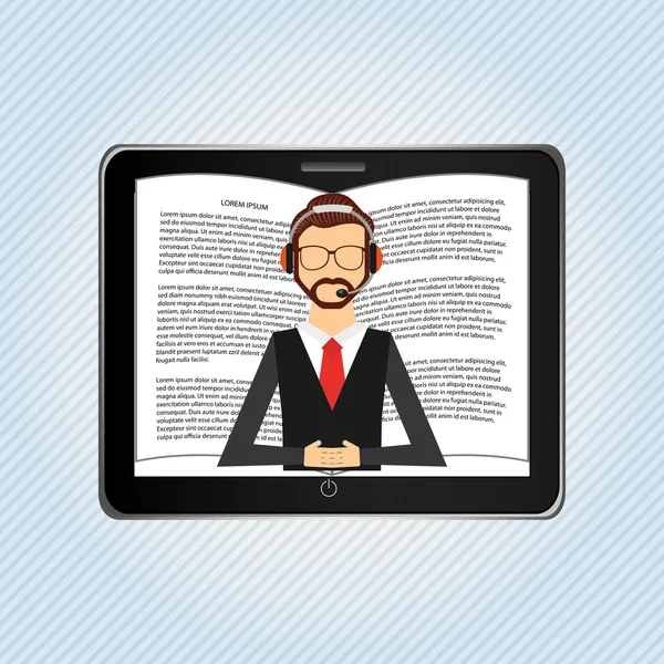 bir elektronik kitap tasarımı kullanan kişi