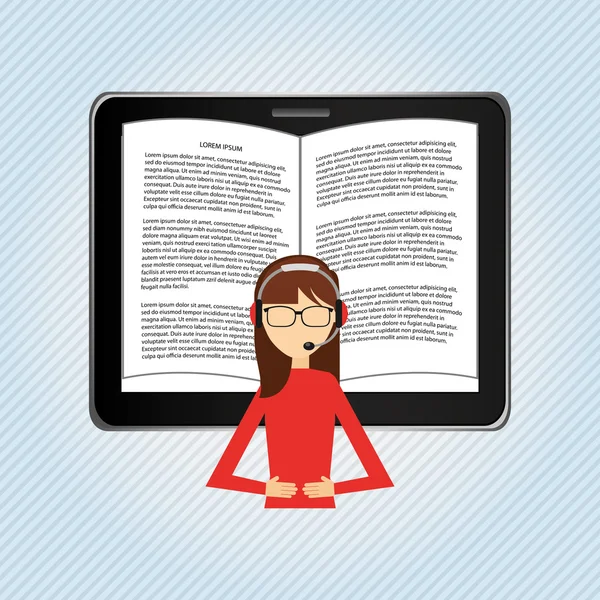 bir elektronik kitap tasarımı kullanan kişi