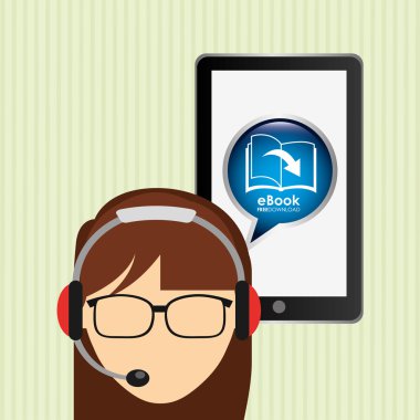 bir elektronik kitap tasarımı kullanan kişi