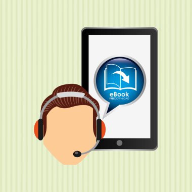 bir elektronik kitap tasarımı kullanan kişi