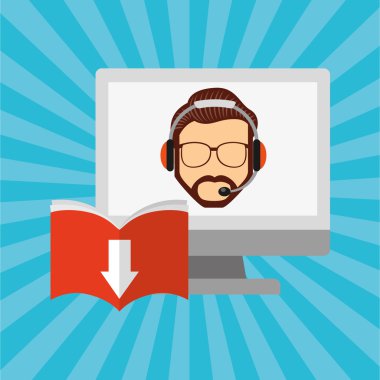 bir elektronik kitap tasarımı kullanan kişi