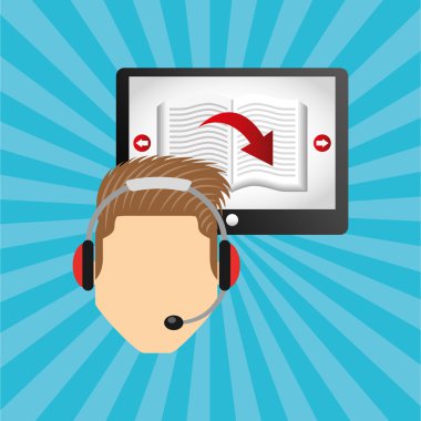 bir elektronik kitap tasarımı kullanan kişi