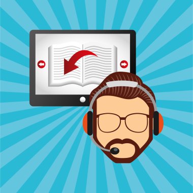 bir elektronik kitap tasarımı kullanan kişi