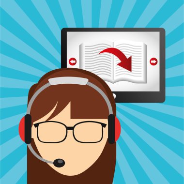 bir elektronik kitap tasarımı kullanan kişi