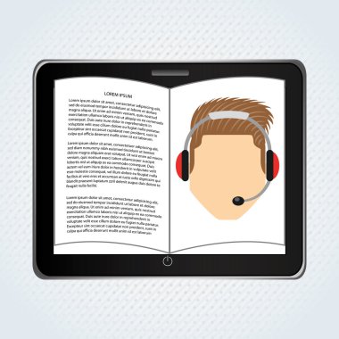 bir elektronik kitap tasarımı kullanan kişi