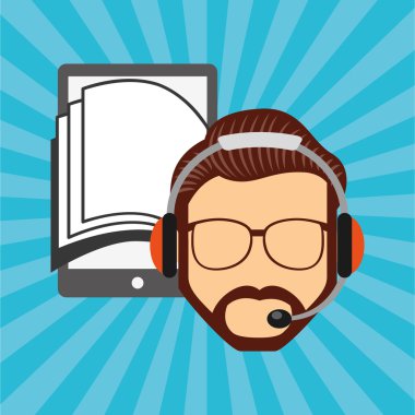 bir elektronik kitap tasarımı kullanan kişi