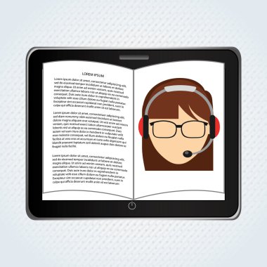 bir elektronik kitap tasarımı kullanan kişi