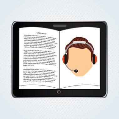 bir elektronik kitap tasarımı kullanan kişi