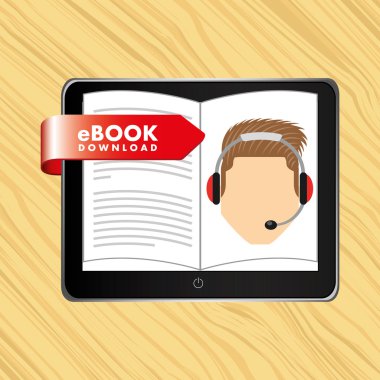 bir elektronik kitap tasarımı kullanan kişi