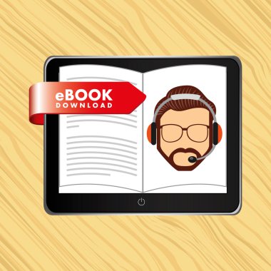 bir elektronik kitap tasarımı kullanan kişi