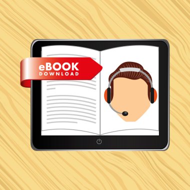 bir elektronik kitap tasarımı kullanan kişi