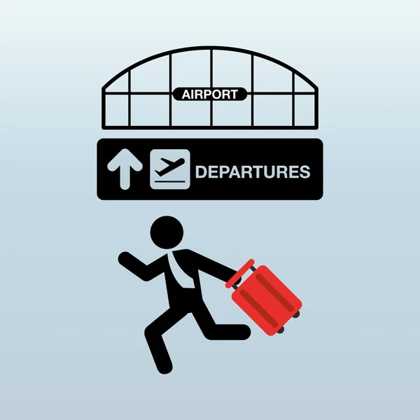 Diseño de terminal de aeropuerto — Vector de stock