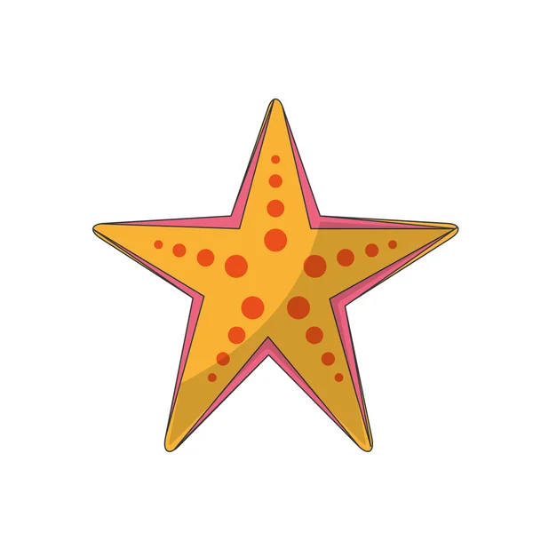 Starfish geïsoleerd ontwerp — Stockvector