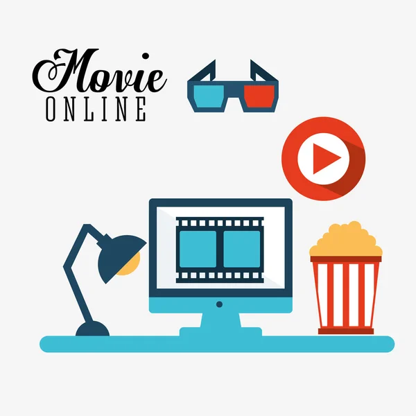 Filme online design — Vetor de Stock