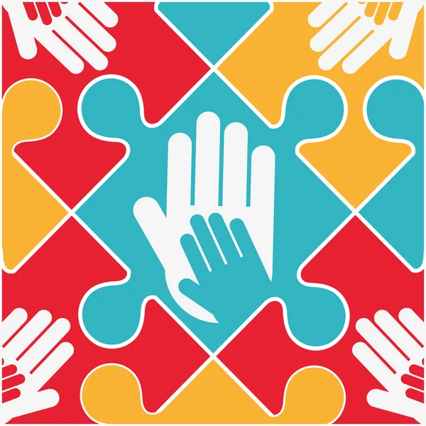 Collaborative hands design — Stock Vector