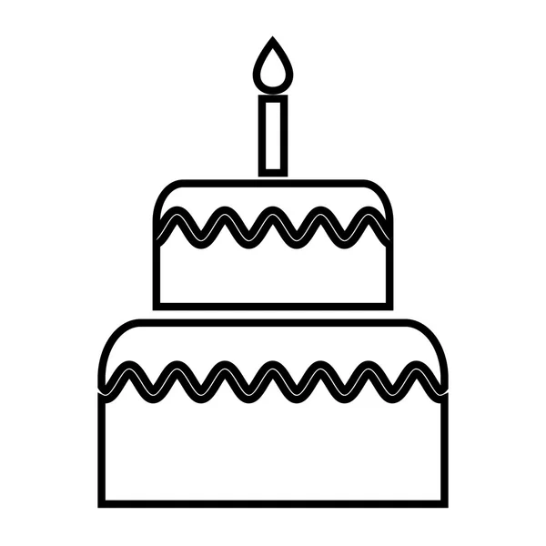 Doğum günü pastası izole simgesi — Stok Vektör