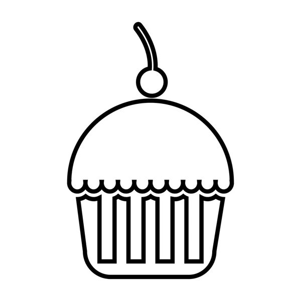 Cupcakewith cherry  isolated icon  design — Stock Vector