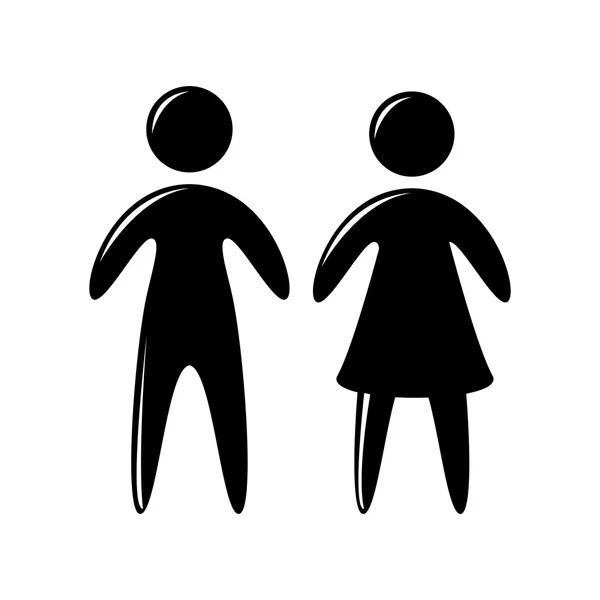 Couple silhouette icône design — Image vectorielle