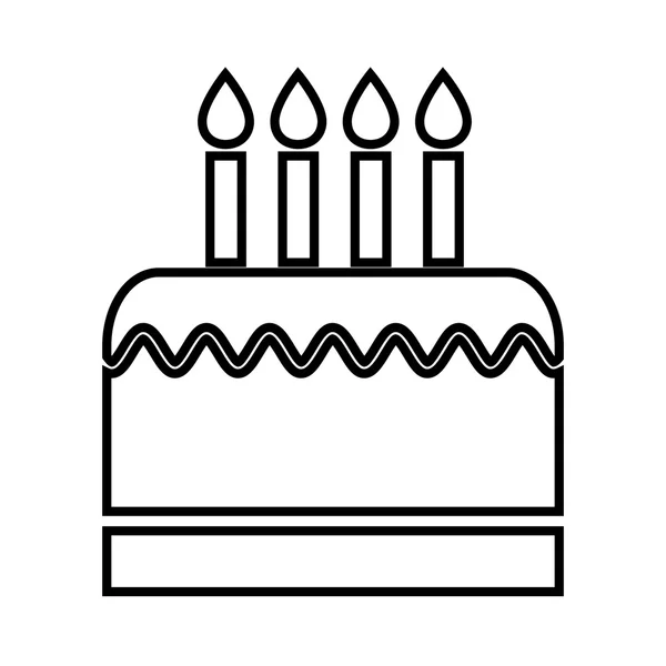 Narozeninový dort se svíčkami, samostatný ikony designu — Stockový vektor