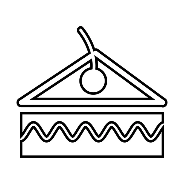 Stück Kuchen mit Kirschdesign — Stockvektor