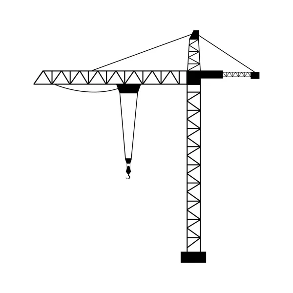 Toren kraanauto geïsoleerde plat ontwerp — Stockvector