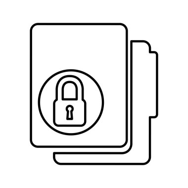 izole asma kilit simgesi tasarım ile klasör