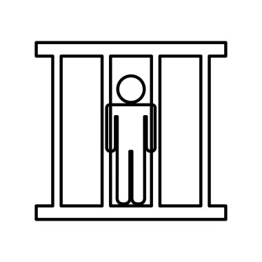 hapiste mahkum izole simge tasarımı