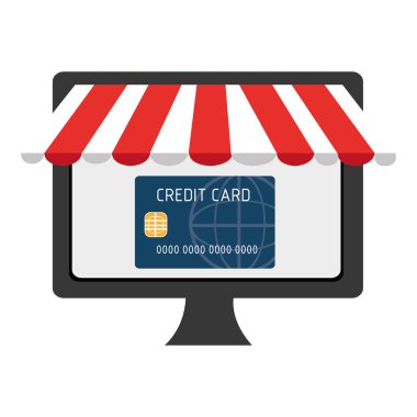 ticaret simgesi ile siyah elektronik cihaz ekranı, vektör graphi