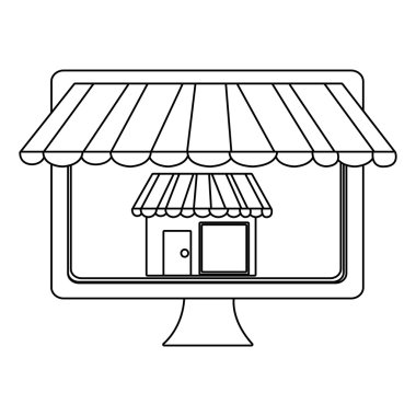 elektronik cihaz ekran ticaret simgesi, vektör grafiği