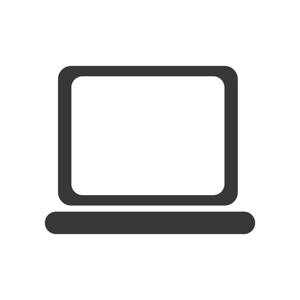 Disegno nero del computer portatile, grafica vettoriale — Vettoriale Stock