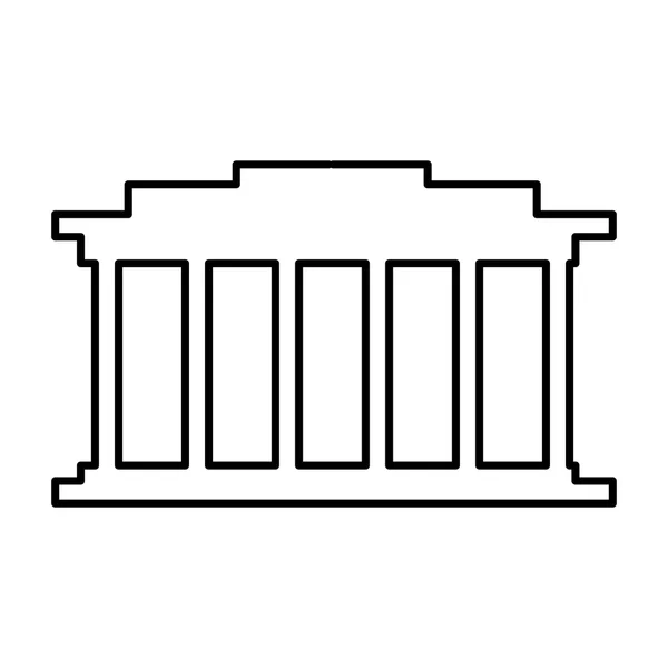 Edificio de la corte diseño icono aislado — Vector de stock