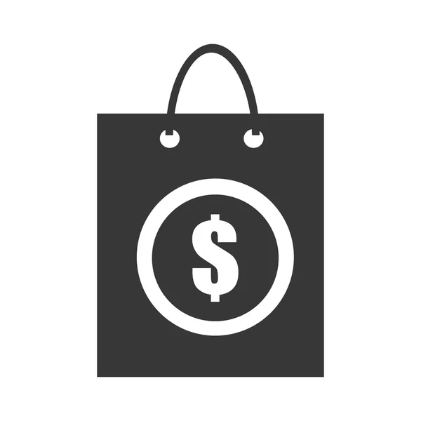コマースアイコン、ベクトルグラフィック付き黒のショッピングバッグ — ストックベクタ