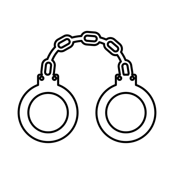 Politie handboeien geïsoleerd pictogram ontwerp — Stockvector