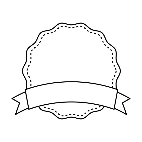 Izole şerit tasarımı ile rozet — Stok Vektör