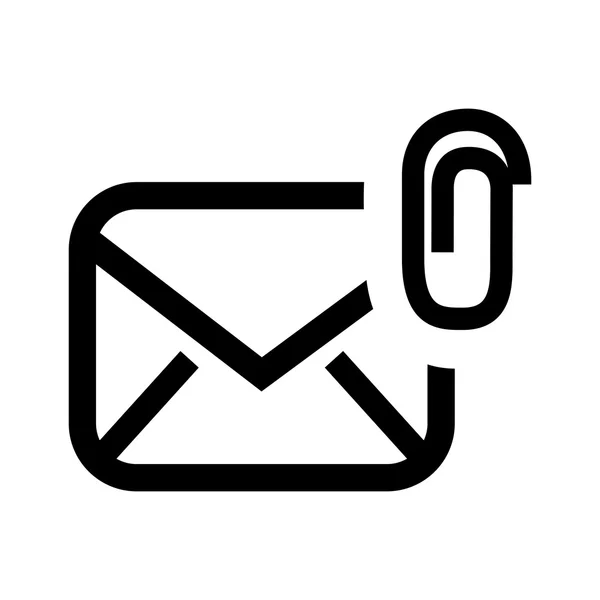 附加文件的电子邮件设置隔离图标设计 — 图库矢量图片