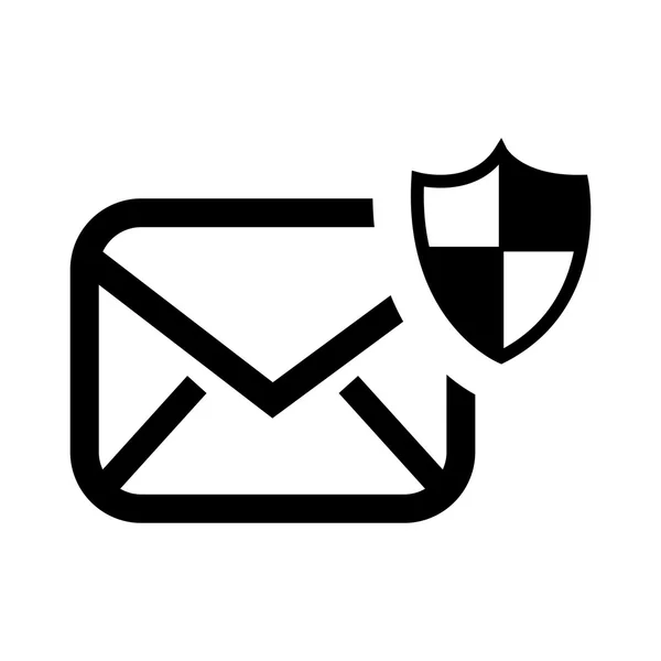 Configurazione della posta elettronica di sicurezza isolato icona design — Vettoriale Stock