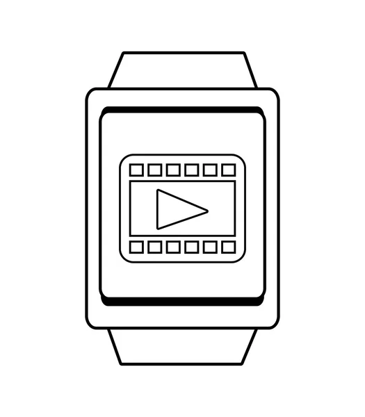 Vierkante pictogram van de horloge en media vectorafbeelding — Stockvector