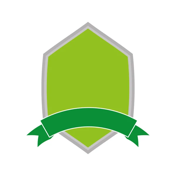 Ecologie label met lint geïsoleerd pictogram ontwerp — Stockvector