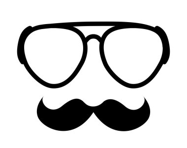 bıyık ve gözlük hipster tarzı izole simge tasarımı