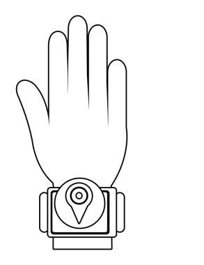 insaneli giyen medya simgesi, vektör grafik ile kare saat