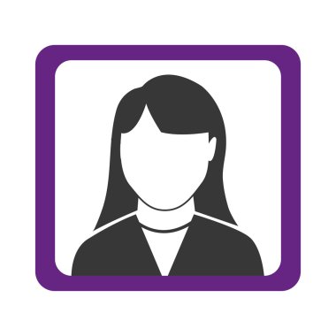 Avatar kadın ve renkli kare, vektör grafiği