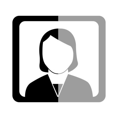 Avatar adam siyah ve gri çerçeve, vektör grafiği içine