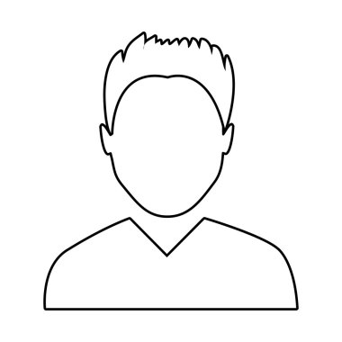 Avatar adam izole arka plan, vektör grafiği