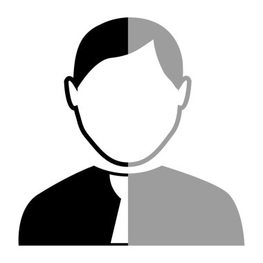avatar siyah ve gri adam, vektör grafiği