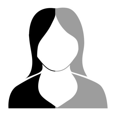 avatar siyah ve gri kadın, vektör grafiği